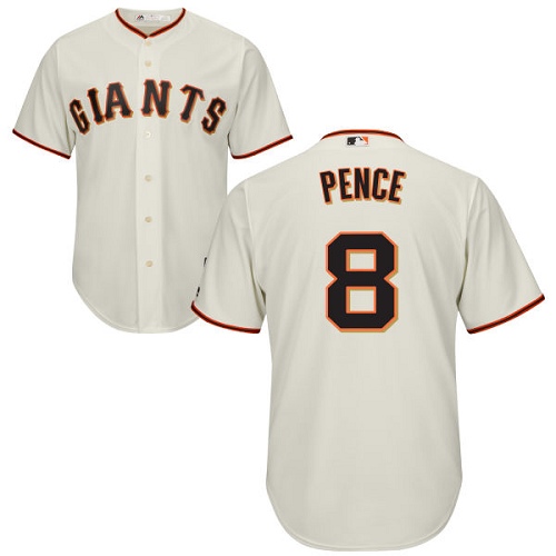 Giants #8 Hunter Pence Cream Stitched Youth MLB Jersey - Click Image to Close